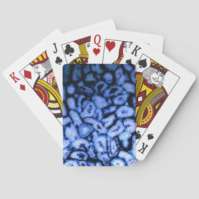 Blue Quartz Agate Geodes Poker Cards (Back)