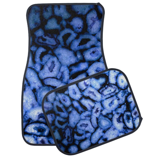 Blue Quartz, blue Agate, blue Geodes  Car Floor Mat (Set)