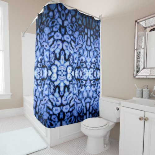 Blue Quartz blue Agate blue Geodes Shower Curtain