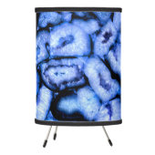 Blue Quartz, blue Agate, blue Geodes Tripod Lamp (Left)