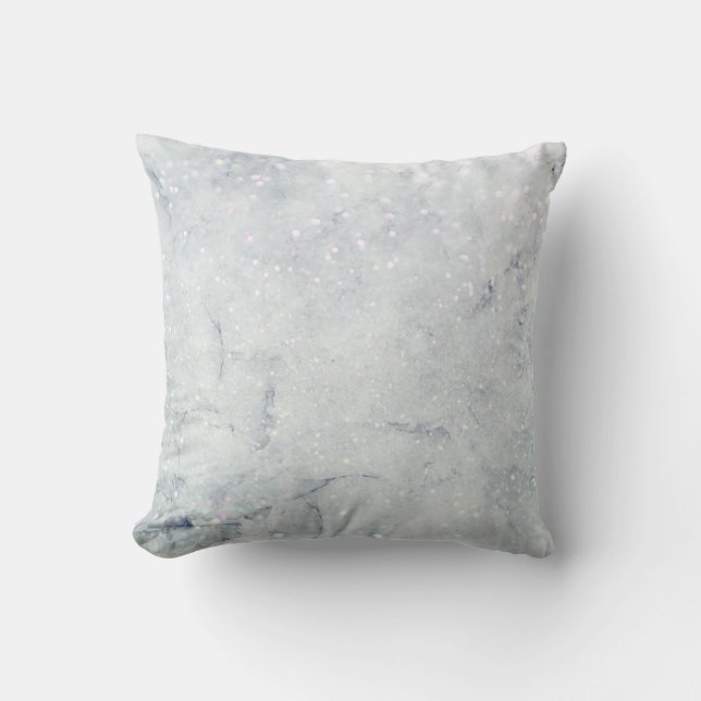 Blue Quartz Gray Veins Modern Marble Gold Gemstone Throw Pillow (Front)