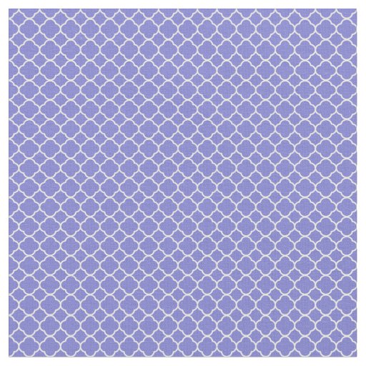 Blue Quatrefoil Geometric Pattern Fabric