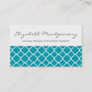 Blue Quatrefoil Modern Appointment Business Crd Card