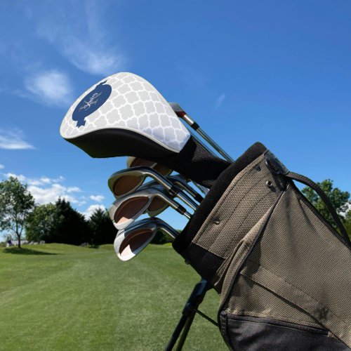 Blue Quatrefoil Personalized Golf Head Cover