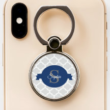 Blue Quatrefoil Personalized