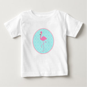 Blue Quatrefoil + Pink Flamingo Tutu Bodysuit