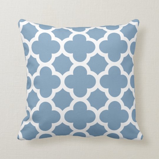 Blue Quatrefoil Throw Pillow Zazzle