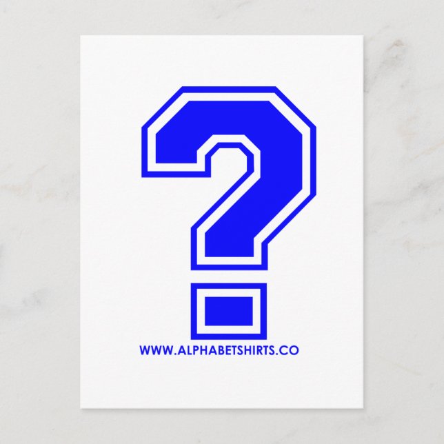 Blue Question Mark Postcard (Front)