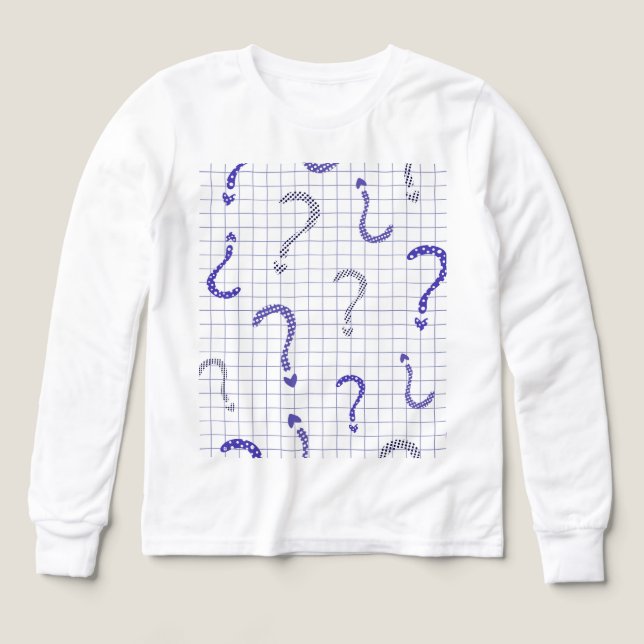 Blue question mark seamless pattern Tri-Blend shirts (Design Front)