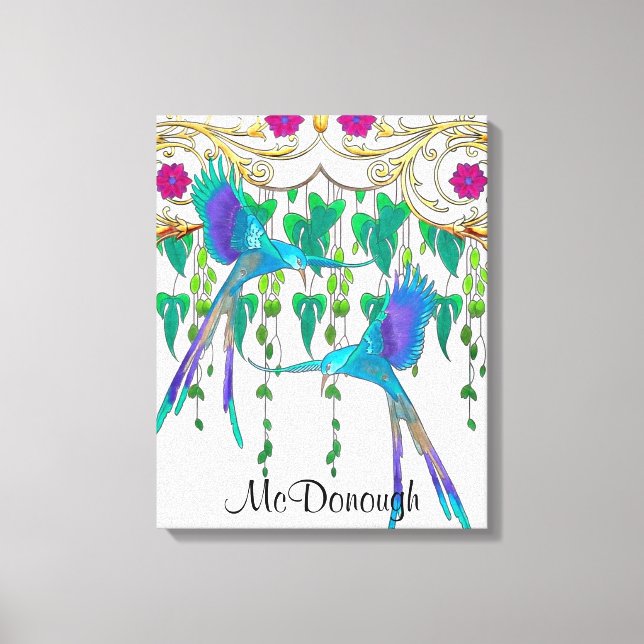 Blue Quetzal Bird Canvas Print (Front)