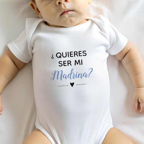 Blue Quieres Ser Mi Madrina Godmother Proposal Baby Bodysuit