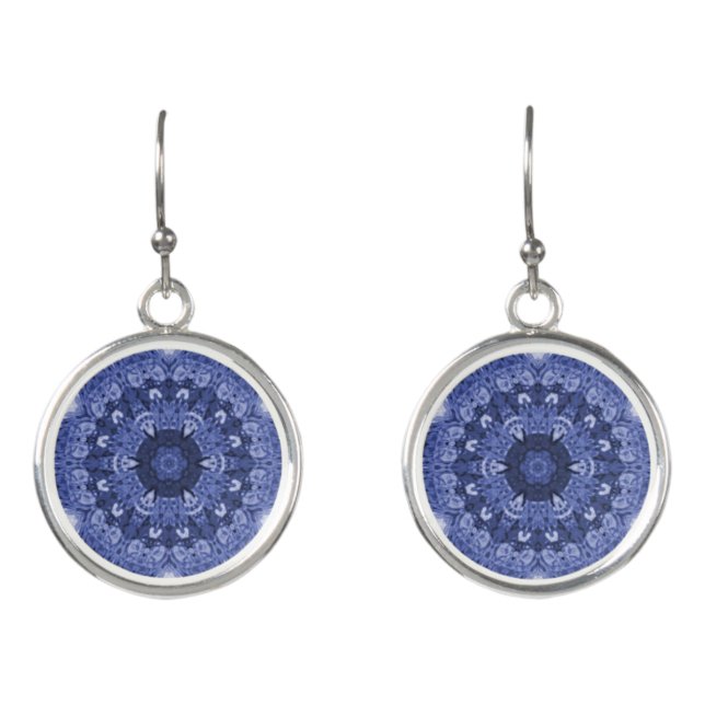 Blue Quilt Earrings (Front)
