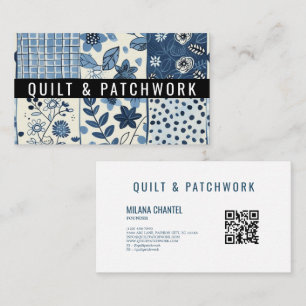 Blue Quilt Patchwork Handmade Clothing  Business Card