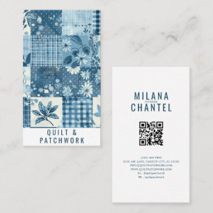 Blue Quilt Patchwork Handmade Clothing  Business Card