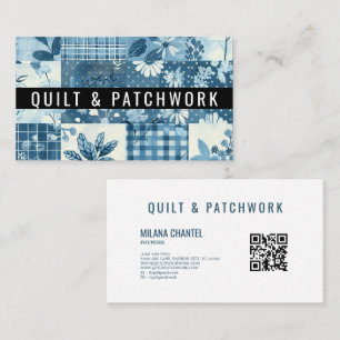 Blue Quilt Patchwork Handmade Clothing  Business Card