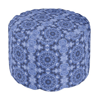 Blue Quilt Pouf