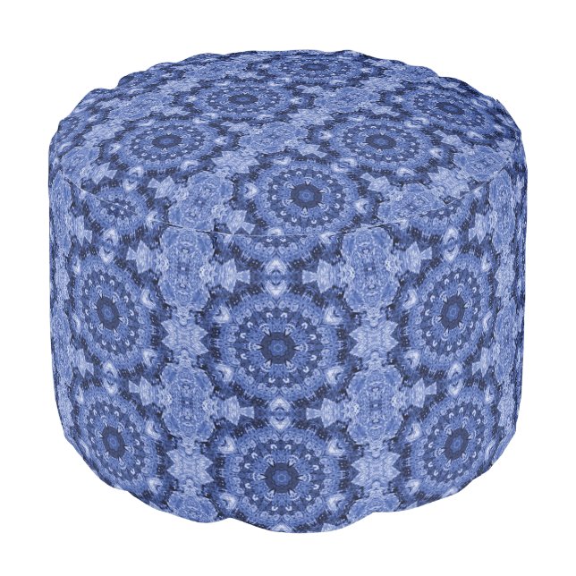 Blue Quilt  Pouf (Angled Front)