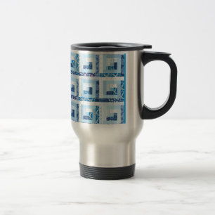 Blue Quilt Travel Mug