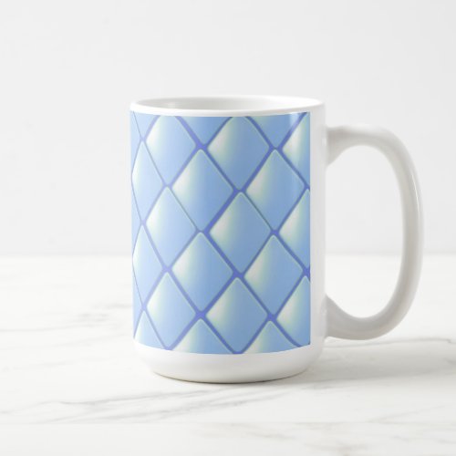 Blue Quilted Diamond Pattern Coffee Mug