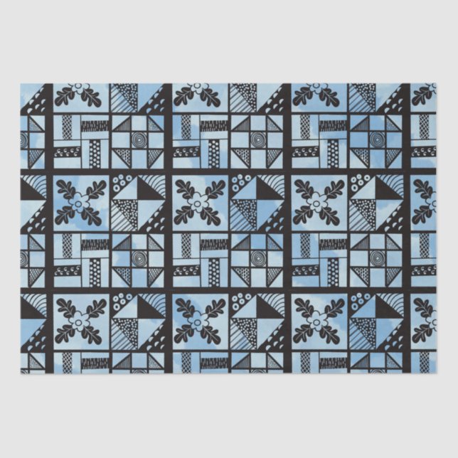 Blue Quilters Patchwork Tissue Paper (Front)