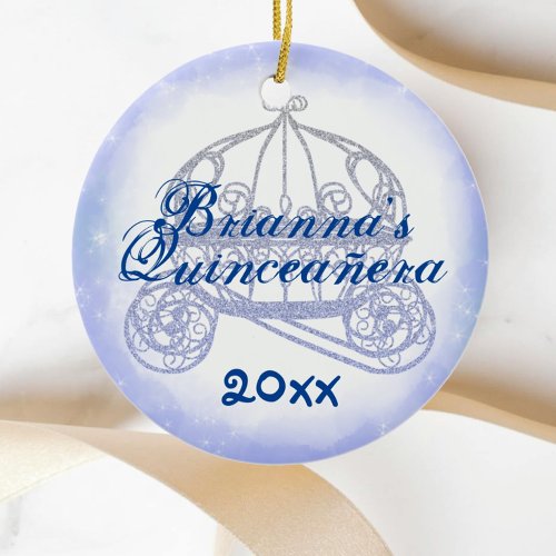 Blue Quinceanera Keepsake Christmas Ornament