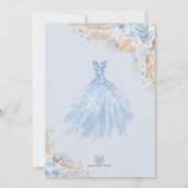 Blue Quinceañera Princess Dress Mis Quince 15 Años Invitation (Back)