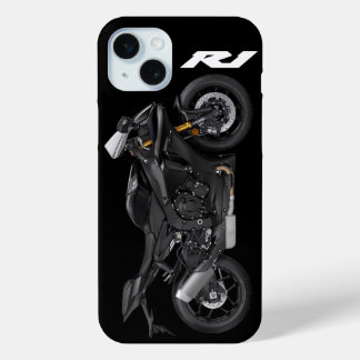 Blue R1 Sportsbike Motorcycle iPhone 15 Plus Case