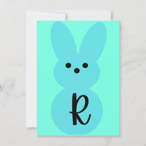 Blue R Bunny Shape Easter Bunting Banner Card