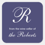 Blue R Monogram From The Wine Cellar Of Labels at Zazzle
