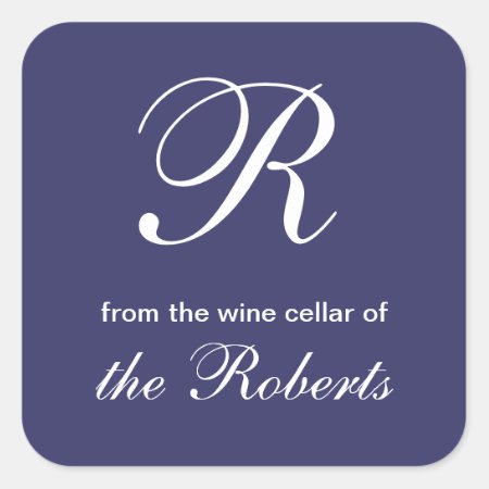 Blue R Monogram From The Wine Cellar Of Labels