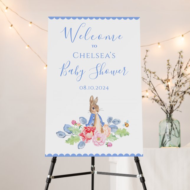 Blue Rabbit Baby Shower Welcome Foam Board (In Situ (Stand))