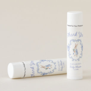 Blue Rabbit Boy Baby Shower Thank You Lip Balm