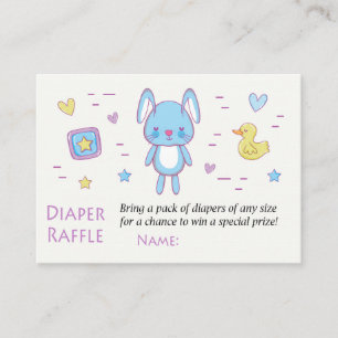 Blue rabbit Diaper Raffle Tickets