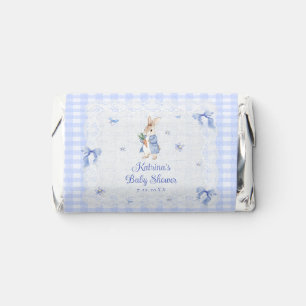Blue Rabbit Gingham Bunny Baby Shower Hershey's Miniatures