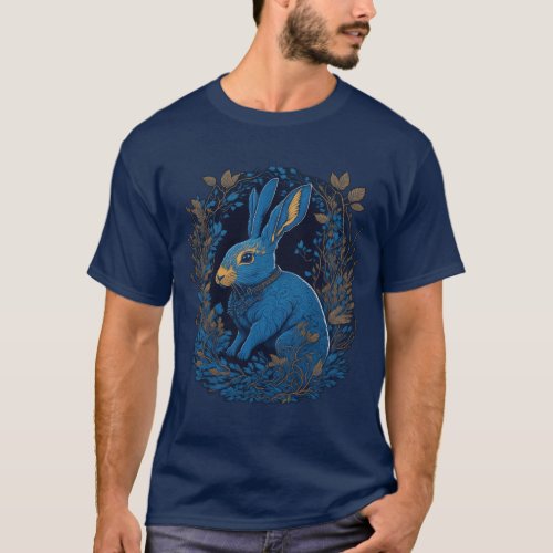 Blue Rabbit Mid Autumn Festival design T_Shirt