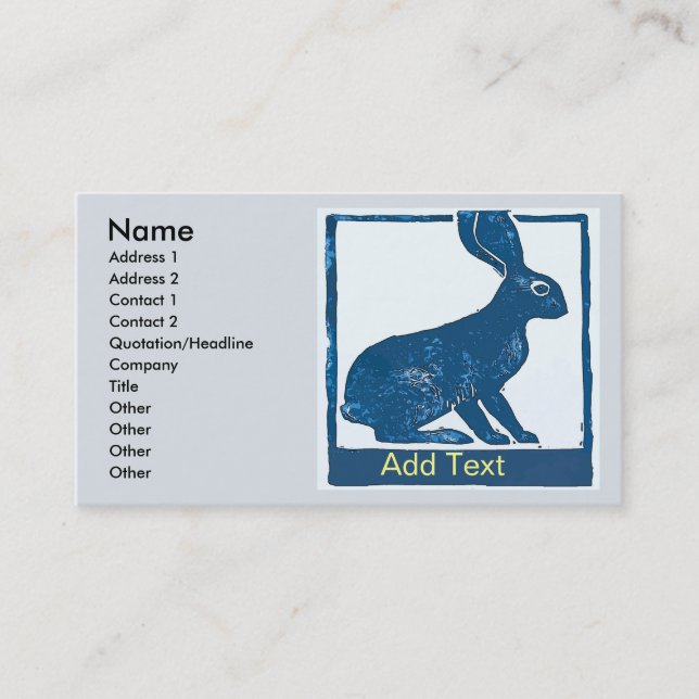 Blue Rabbit  on Abstract Business Card (Front)