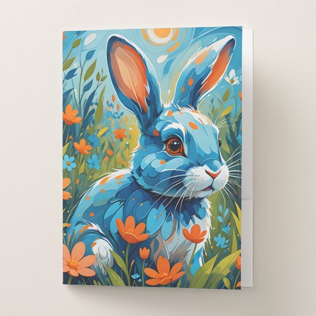 Blue Rabbit Pocket Folder (Front)