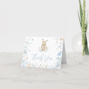 Blue Rabbit Somebunny Baby Shower Letterpress Thank You Card