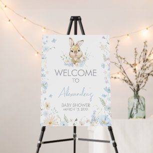 Blue Rabbit Somebunny Baby Shower Welcome Sign
