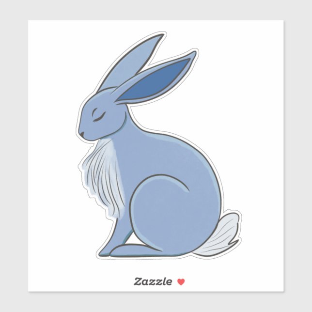Blue Rabbit Sticker (Sheet)