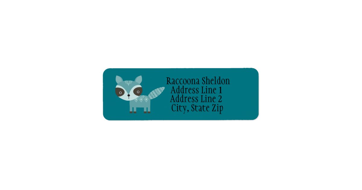Blue Raccoon Custom Return Address Labels | Zazzle