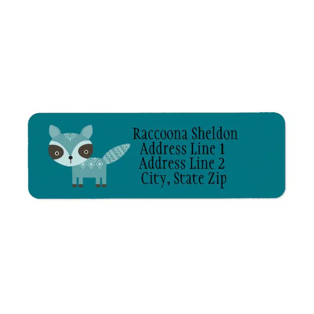 Blue Raccoon Custom Return Address Labels | Zazzle