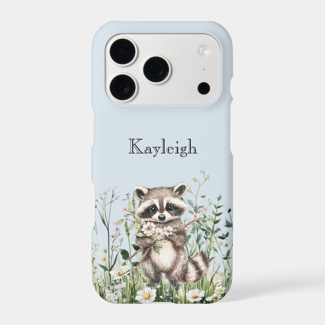 Blue Raccoon Floral  Case-Mate iPhone Case (Back)