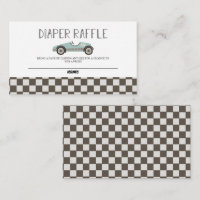 Blue Race Car Baby Shower Diaper Raffle