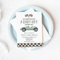 blue Race Car Baby Shower