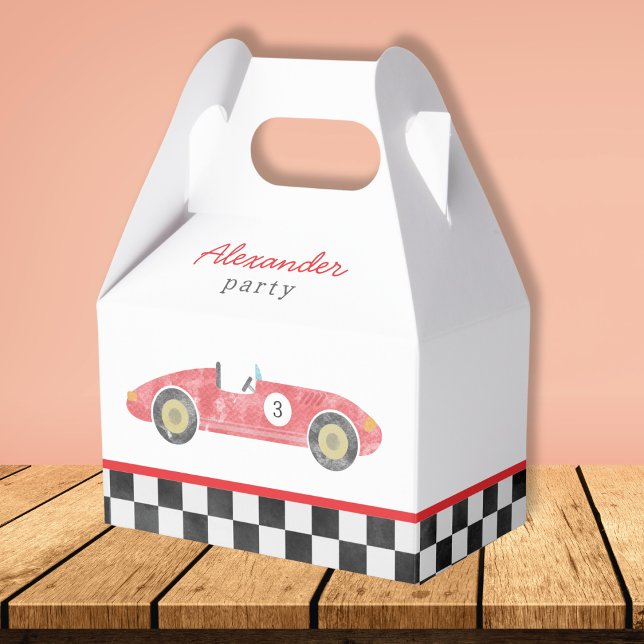 Blue race car birthday favor boxes (Creator Uploaded)
