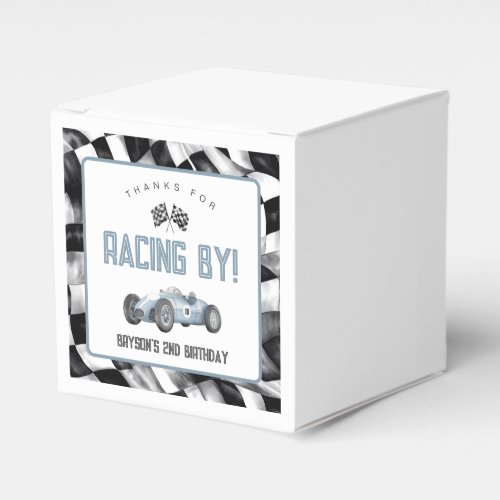Blue Race Car Birthday Party  Favor Boxes