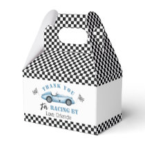 Blue race car Boy racing birthday thank you Favor Boxes