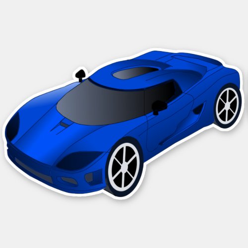 Blue Race Car Contour Sticker