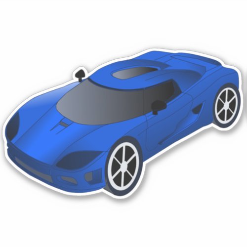 Blue Race Car Contour Sticker